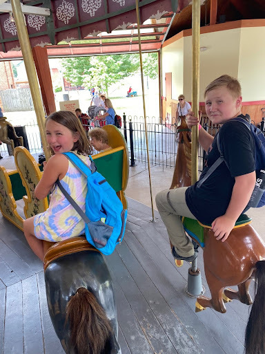 SPARKS students enjoying a carousel ride at Greenfield Village, what a fun trip learning about history.